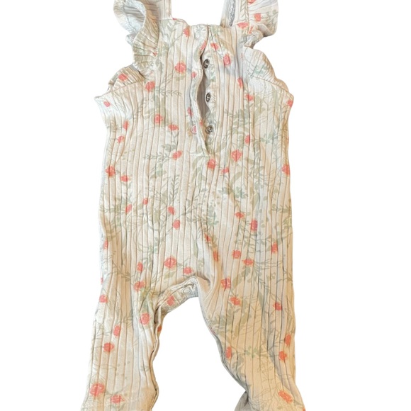 Jessica Simpson Floral Ribbed Overalls - Picture 2 of 3